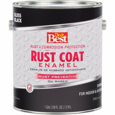 ALL-SOURCE Rust Coat Oil-Based Gloss Enamel, Black, 1 Gal. 203269D